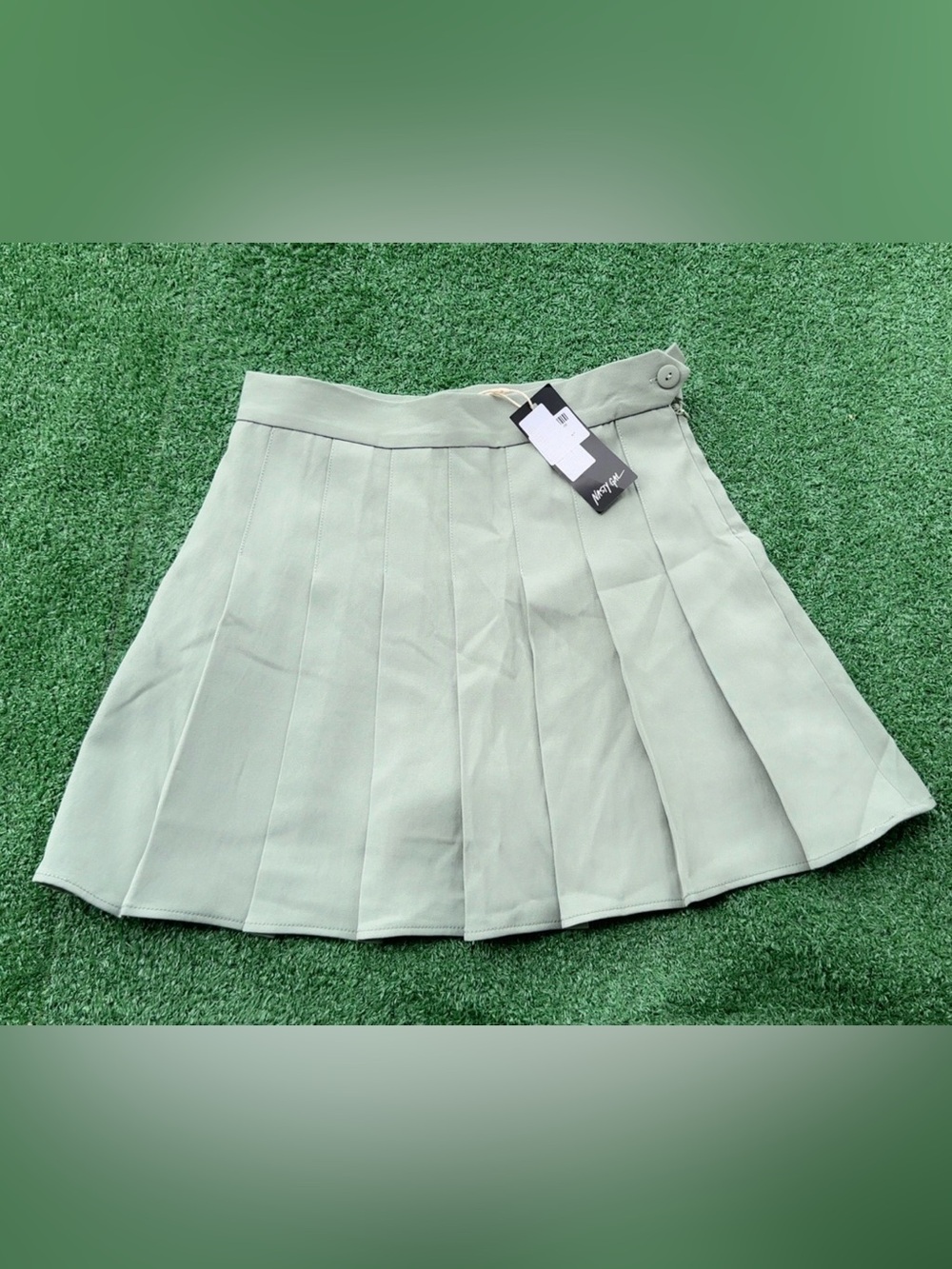 Nasty Gal Mint Green Pleated Mini Skirt